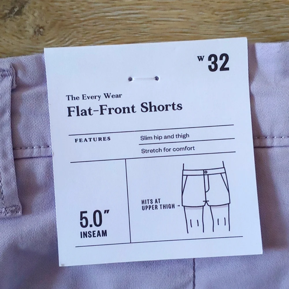 NWT Goodfellow & Co Men's Every Wear Flat Front Shorts Purple Size 32